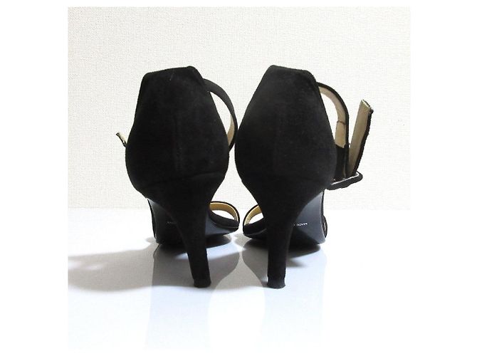 Autre Marque ESTNATION Wildleder-Absatzsandalen Schwarz - Ansicht 6