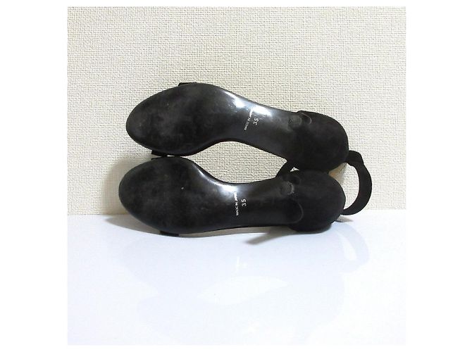 Autre Marque ESTNATION Wildleder-Absatzsandalen Schwarz - Ansicht 9