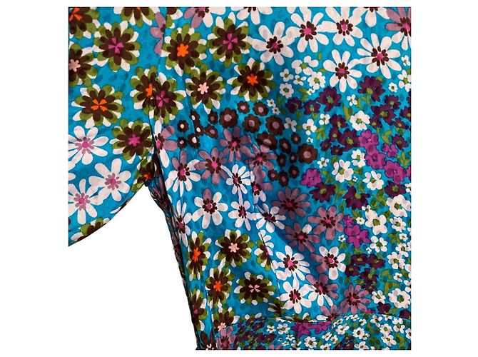 Seiden-Rayon-Kleid mit Blumenmuster von Kate Spade New York Blau - Ansicht 3
