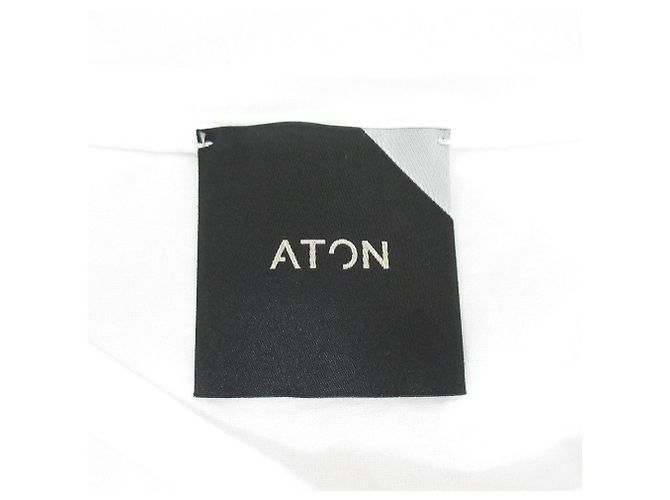 Autre Marque ATON Kurzarmshirt mit abgerundetem Saum Weiß - Ansicht 6