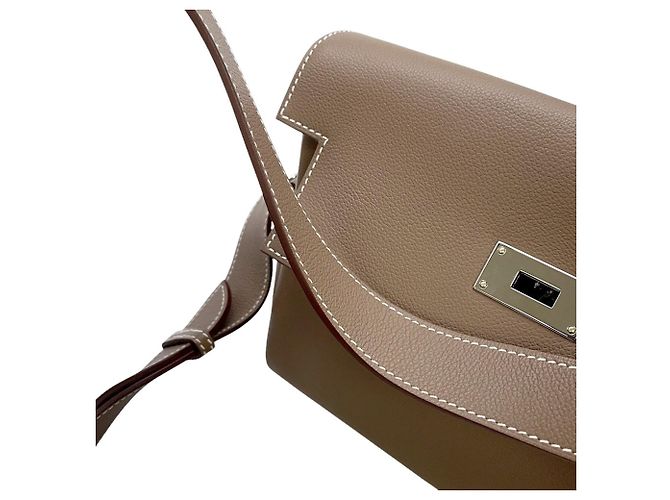 Hermès Borsa a Spalla Hermes Kelly PM in Grigio Etoupe Taupe - vista 10