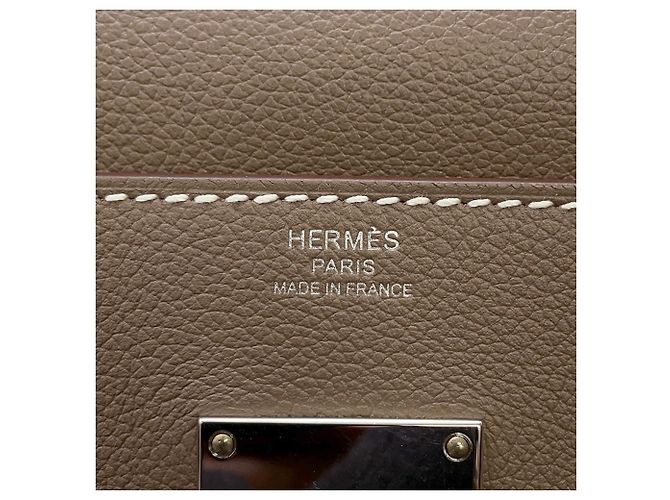 Hermès Borsa a Spalla Hermes Kelly PM in Grigio Etoupe Taupe - vista 13