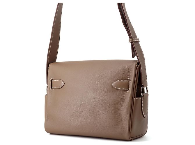 Hermès Borsa a Spalla Hermes Kelly PM in Grigio Etoupe Taupe - vista 2