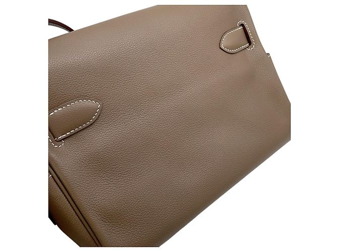 Hermès Borsa a Spalla Hermes Kelly PM in Grigio Etoupe Taupe - vista 8