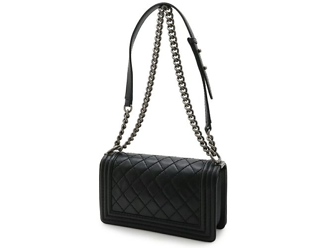 Borsa a Spalla Matelassé Wild Stitch Chanel Boy 25 Nero - vista 3