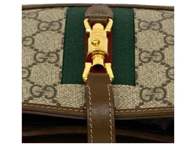 Gucci Mini GG Supreme Web Jackie 1961 Crossbody Marrone Beige - vista 5