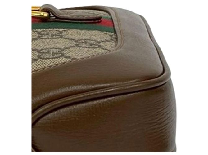 Gucci Mini GG Supreme Web Jackie 1961 Crossbody Marrone Beige - vista 6