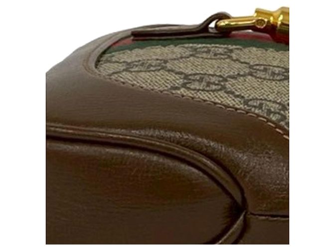 Gucci Mini GG Supreme Web Jackie 1961 Crossbody Marrone Beige - vista 7