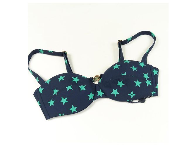 Parte inferior de bikini de nylon Louis Vuitton Verde Azul marino - vista 7
