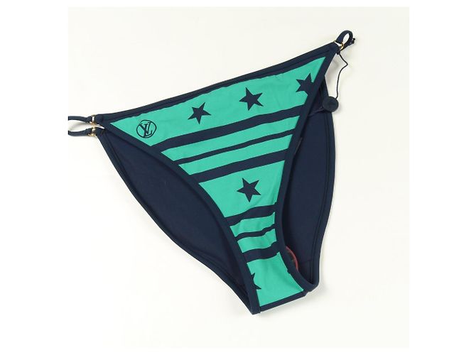 Parte inferior de bikini de nylon Louis Vuitton Verde Azul marino - vista 8