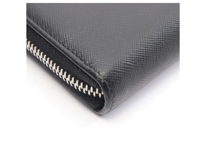 Billetera larga redonda Saffiano Prada Negro - vista 8