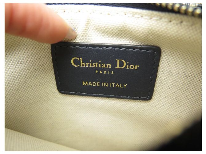 NUEVO BOLSO DE MANO CLUTCH CHRISTIAN DIOR TRIO SADDLE MONOGRAMA Azul marino - vista 8