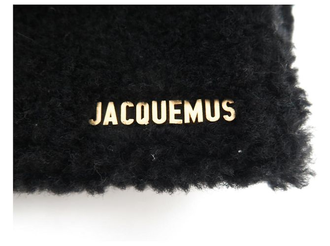 NUOVO BORSO A MANO JACQUEMUS BAMBIDOU PELLE DI PECORA NERA Nero - vista 6