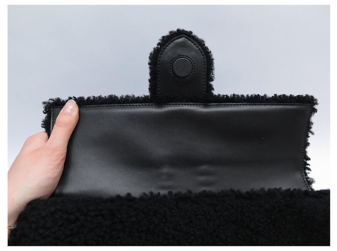 NUOVO BORSO A MANO JACQUEMUS BAMBIDOU PELLE DI PECORA NERA Nero - vista 7