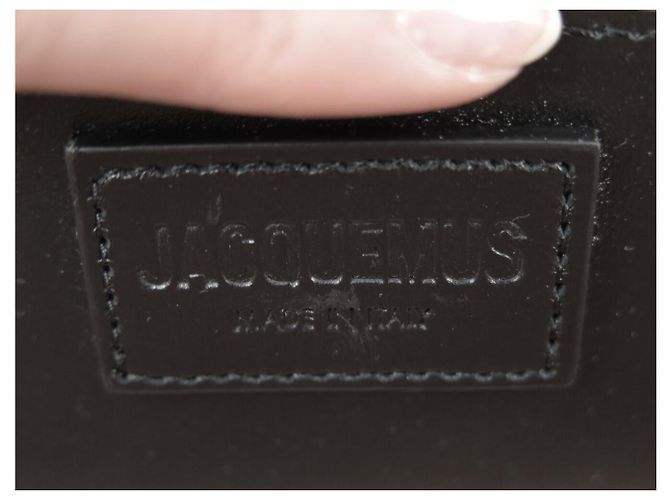 NUOVO BORSO A MANO JACQUEMUS BAMBIDOU PELLE DI PECORA NERA Nero - vista 9