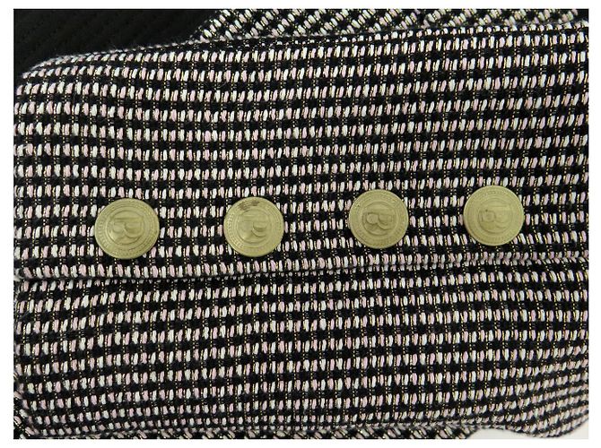 NEW PIERRE BALMAIN COTTON SHORT JACKET WITH GOLD BUTTONS SIZE 42 BLACK - view 11
