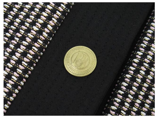 NEW PIERRE BALMAIN COTTON SHORT JACKET WITH GOLD BUTTONS SIZE 42 BLACK - view 12