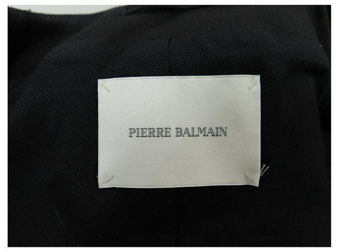 NEW PIERRE BALMAIN COTTON SHORT JACKET WITH GOLD BUTTONS SIZE 42 BLACK - view 5