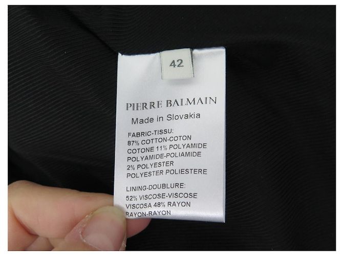NEW PIERRE BALMAIN COTTON SHORT JACKET WITH GOLD BUTTONS SIZE 42 BLACK - view 6