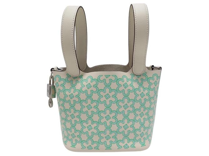 Hermès NUOVA BORSA HERMES PICOTIN 14 LOCK MICRO LUCKY DAISY SWIFT NATA VERDE - vista 3