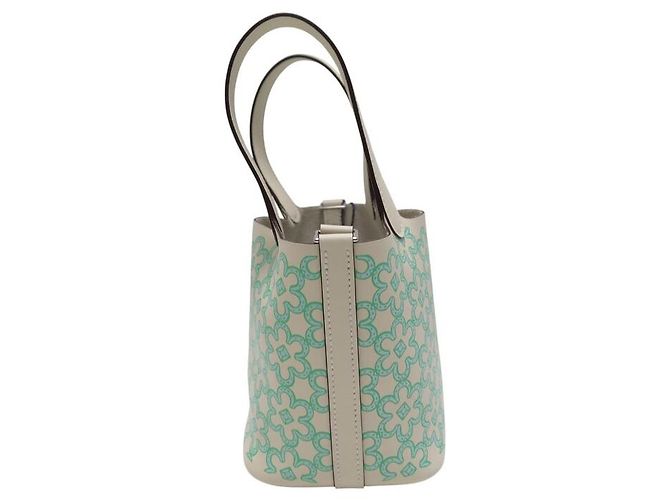 Hermès NUOVA BORSA HERMES PICOTIN 14 LOCK MICRO LUCKY DAISY SWIFT NATA VERDE - vista 4