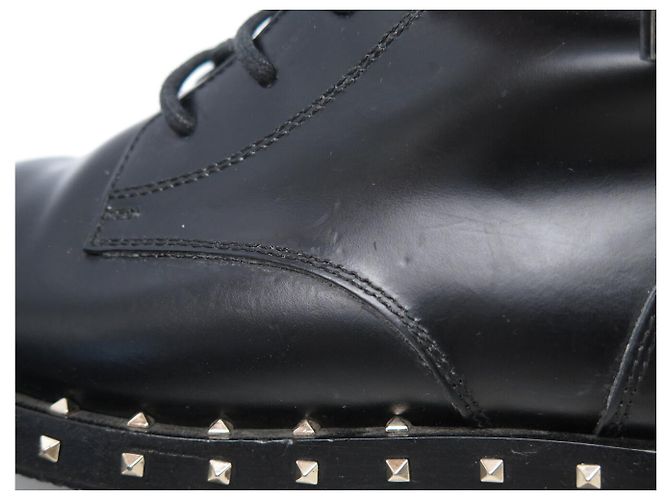 BOTINES VALENTINO ROCKSTUD RANGERS CON TIRAS 36 IT 37 FR BOTAS DE COMBATE Negro - vista 11