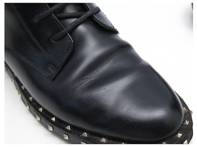 BOTINES VALENTINO ROCKSTUD RANGERS CON TIRAS 36 IT 37 FR BOTAS DE COMBATE Negro - vista 13