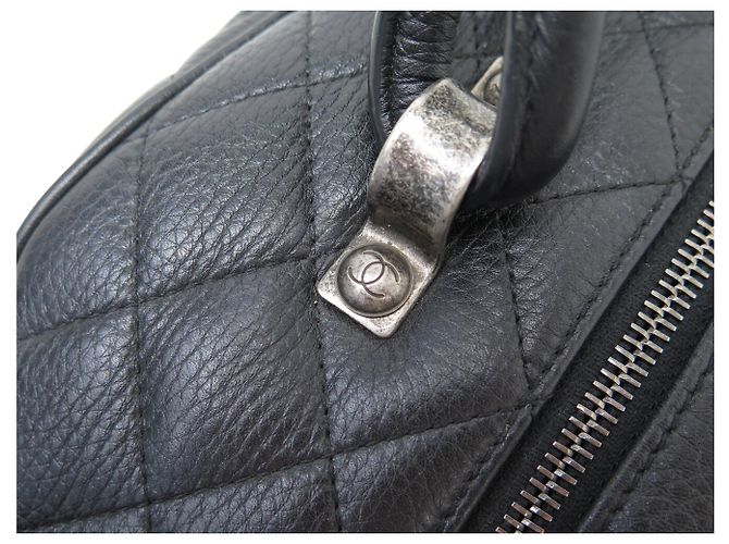 NUOVA BORSA A MANO CHANEL BOWLING AIRLINES WEEKEND IN PELLE QUILTED NERA Nero - vista 6