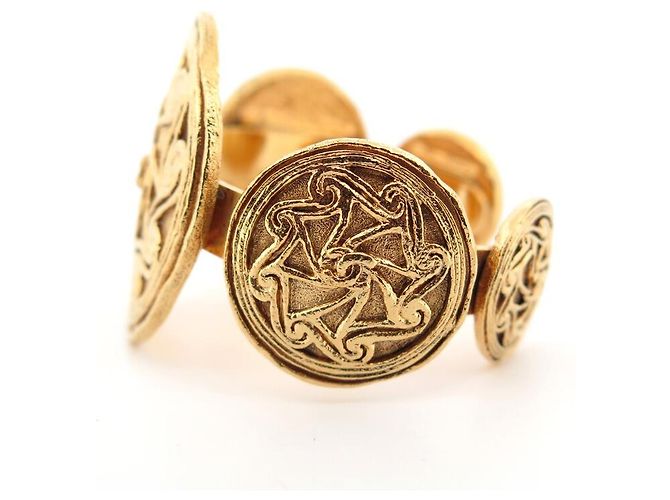 NUOVO BRACCIALE VINTAGE CHANEL MANICOTTO ORO PLACCATO CIRCA 1980 D'oro - vista 3