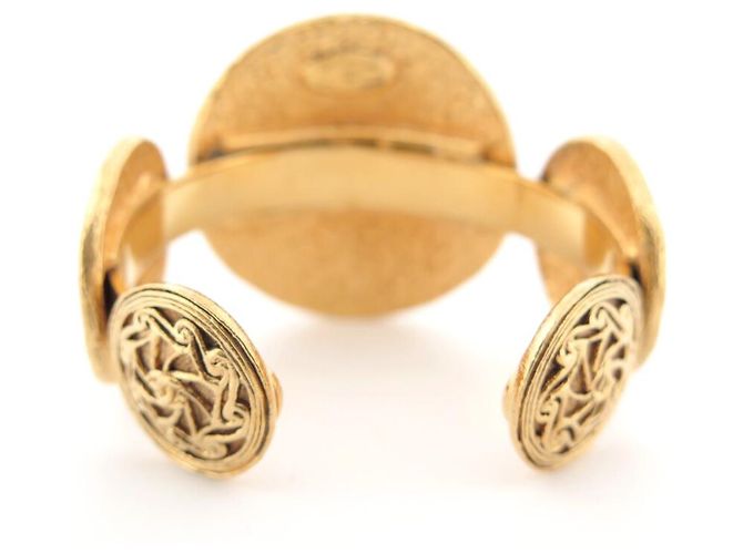 NUOVO BRACCIALE VINTAGE CHANEL MANICOTTO ORO PLACCATO CIRCA 1980 D'oro - vista 4