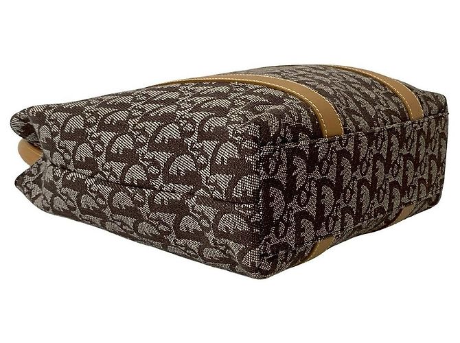 Bolso de mano de lona y cuero Trotter Christian Dior Castaño - vista 8