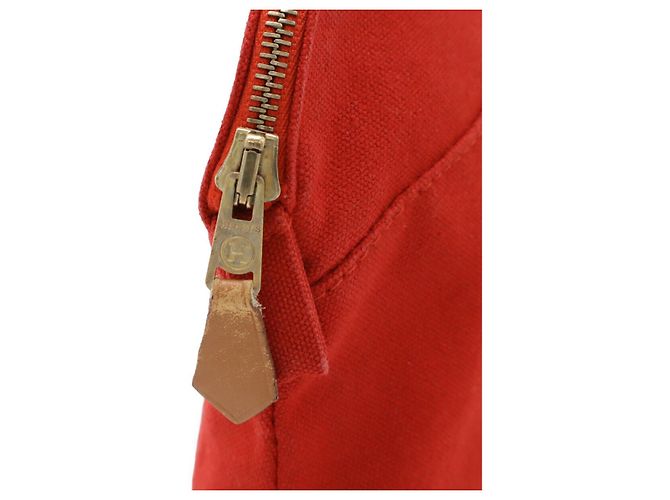 Pochette in tela e pelle Bolide 20 di Hermès Rosso - vista 4