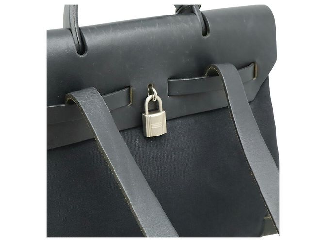 Borsa 2 in 1 Herbag PM Toile Officier di Hermès Nero - vista 5