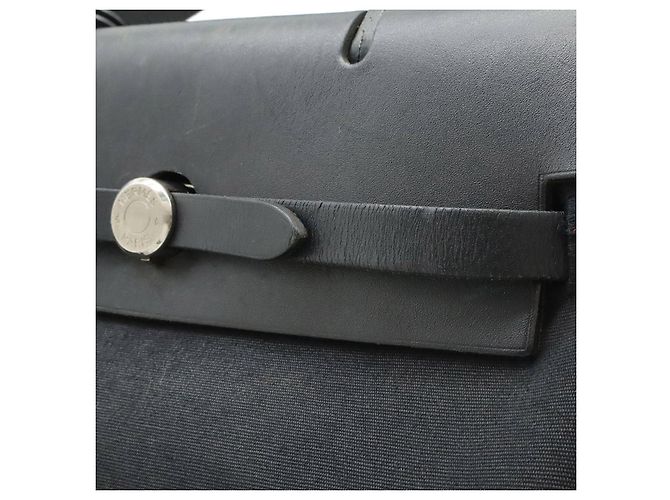 Borsa 2 in 1 Herbag PM Toile Officier di Hermès Nero - vista 7