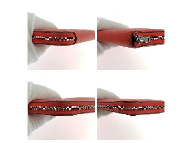 Portafoglio Lungo Azap Silk'in di Hermès Rosso - vista 4