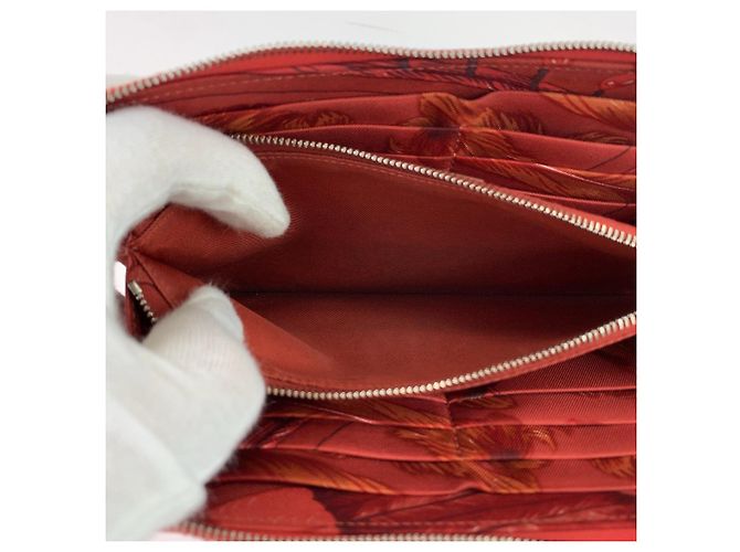 Portafoglio Lungo Azap Silk'in di Hermès Rosso - vista 9