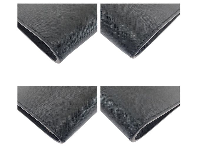 Clutch L-Zip in pelle Saffiano Prada Nero - vista 3