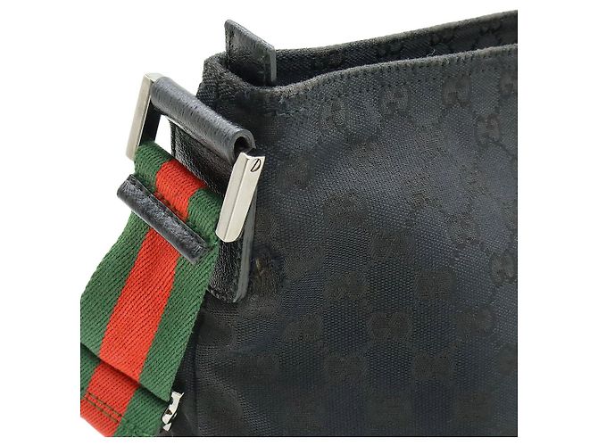 Borsa a Spalla in Tela GG e Pelle Gucci Nero - vista 4