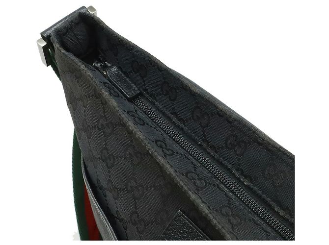 Borsa a Spalla in Tela GG e Pelle Gucci Nero - vista 6