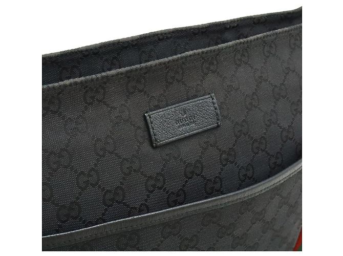 Borsa a Spalla in Tela GG e Pelle Gucci Nero - vista 8