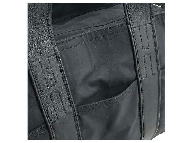 Hermès Acapulco MM Nylon-Leder Tote Bag Schwarz - Ansicht 8