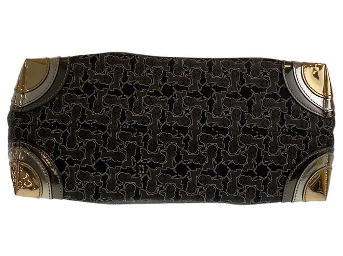 Céline Borsa a Spalla Celine Vintage Salky Carriage Tote Grigio - vista 10