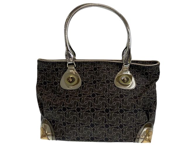 Céline Borsa a Spalla Celine Vintage Salky Carriage Tote Grigio - vista 2