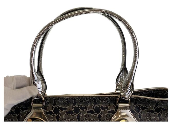 Céline Borsa a Spalla Celine Vintage Salky Carriage Tote Grigio - vista 6