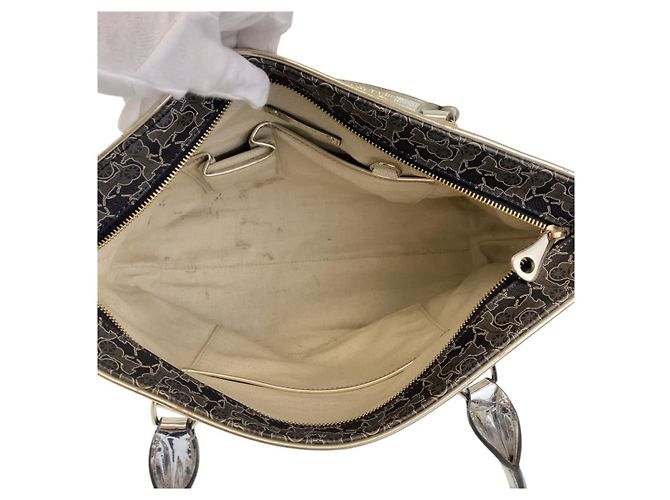 Céline Borsa a Spalla Celine Vintage Salky Carriage Tote Grigio - vista 9