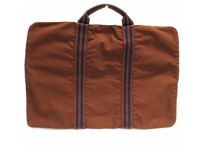 Sac à documents en toile Herbag d'Hermès Marron - vue 2