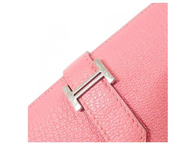 Portafoglio Compatto Béarn in Capra Hermès Rosa - vista 5