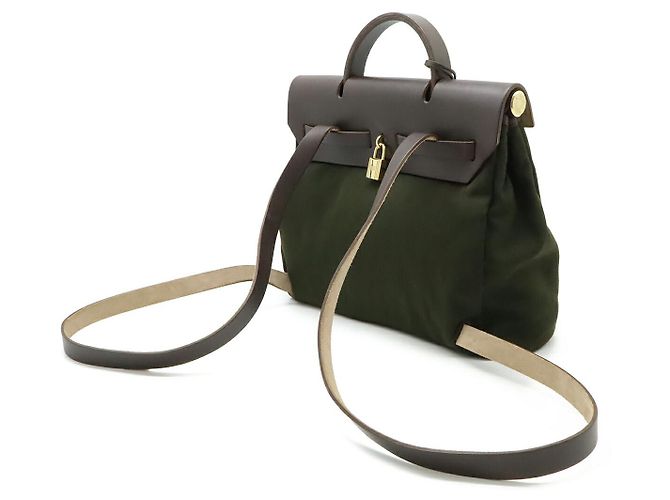 Hermès Hermes Ado PM Backpack Canvas Leather Brown - view 2