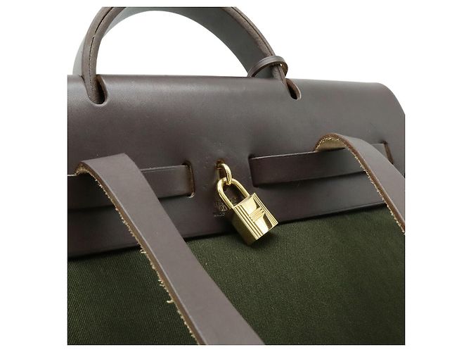 Hermès Hermes Ado PM Backpack Canvas Leather Brown - view 4