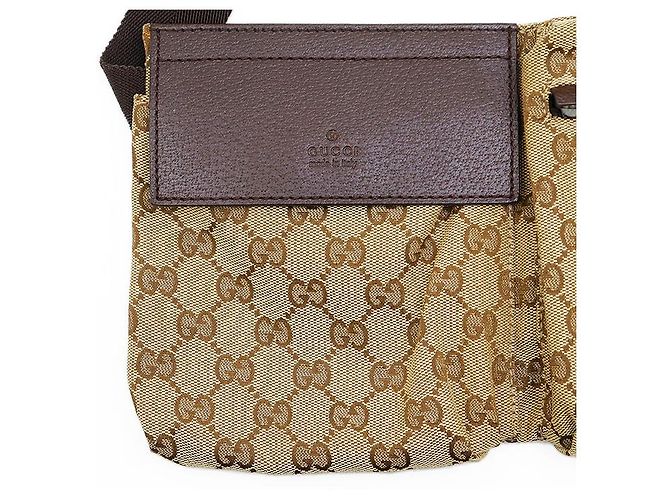 Borsa a Spalla Gucci GG Canvas Marrone Beige - vista 2